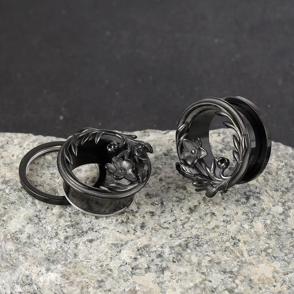 1 Pair New Classic gauges Ear Plugs Tunnels Hypoallergenic 316 Stainless Steel Ear Gauges 8mm-25mm (0G-1") Body Piercing Jewelry