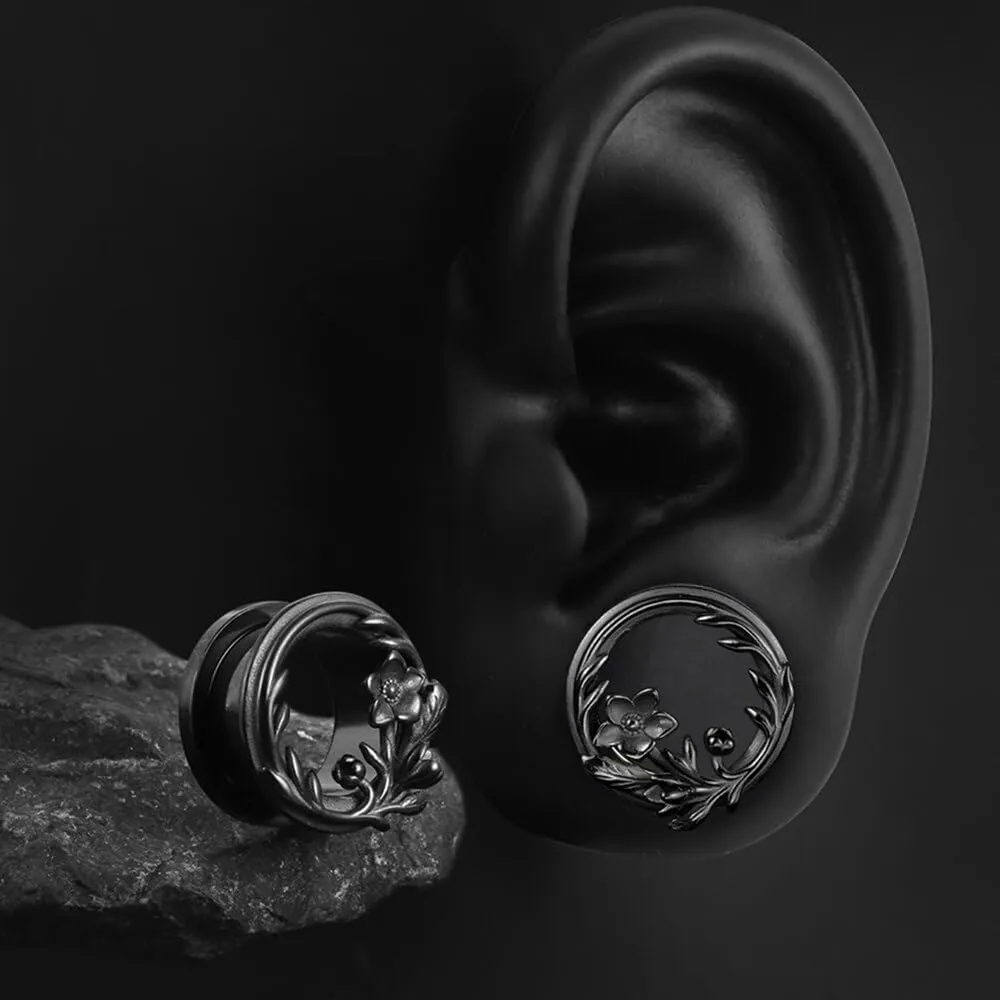 1 Pair New Classic gauges Ear Plugs Tunnels Hypoallergenic 316 Stainless Steel Ear Gauges 8mm-25mm (0G-1") Body Piercing Jewelry