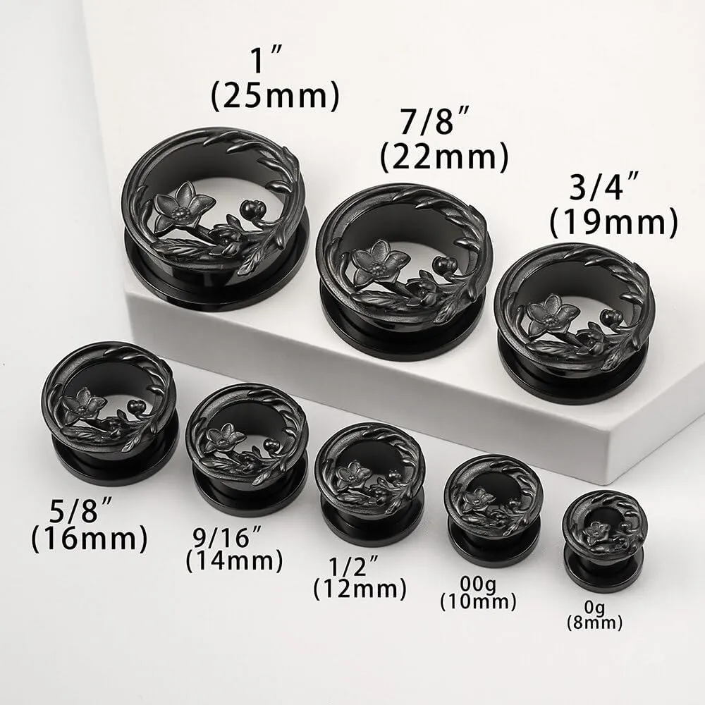 1 Pair New Classic gauges Ear Plugs Tunnels Hypoallergenic 316 Stainless Steel Ear Gauges 8mm-25mm (0G-1") Body Piercing Jewelry