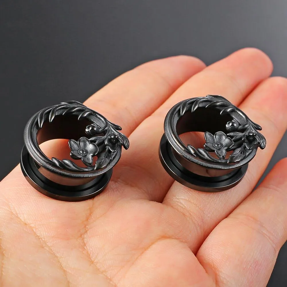 1 Pair New Classic gauges Ear Plugs Tunnels Hypoallergenic 316 Stainless Steel Ear Gauges 8mm-25mm (0G-1") Body Piercing Jewelry