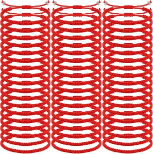 100 Pcs Red Bracelet for Protection Good Luck Kabbalah Adjustable Matching Braided Rope Red String Bracelet Bulk Gifts for Women Men Couples