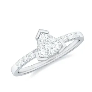 1/2 CT Round Diamond Triangular Engagement Ring