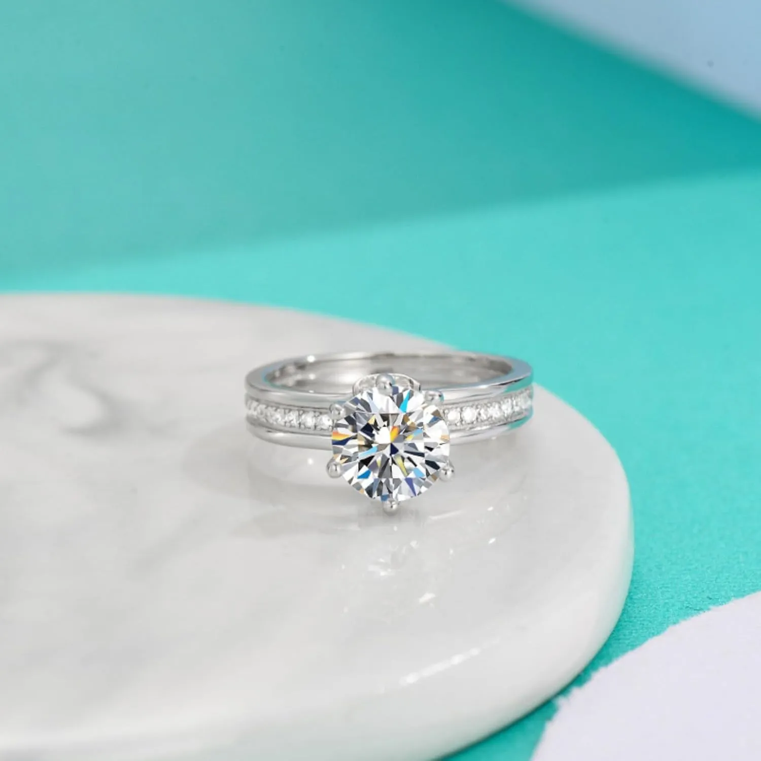14K Gold 1/2/3 Carat Diamond Women's Engagement Rings, Elegant 6-Prong Design VVS1 D-Color, Round Cut Diamond Wedding Ring