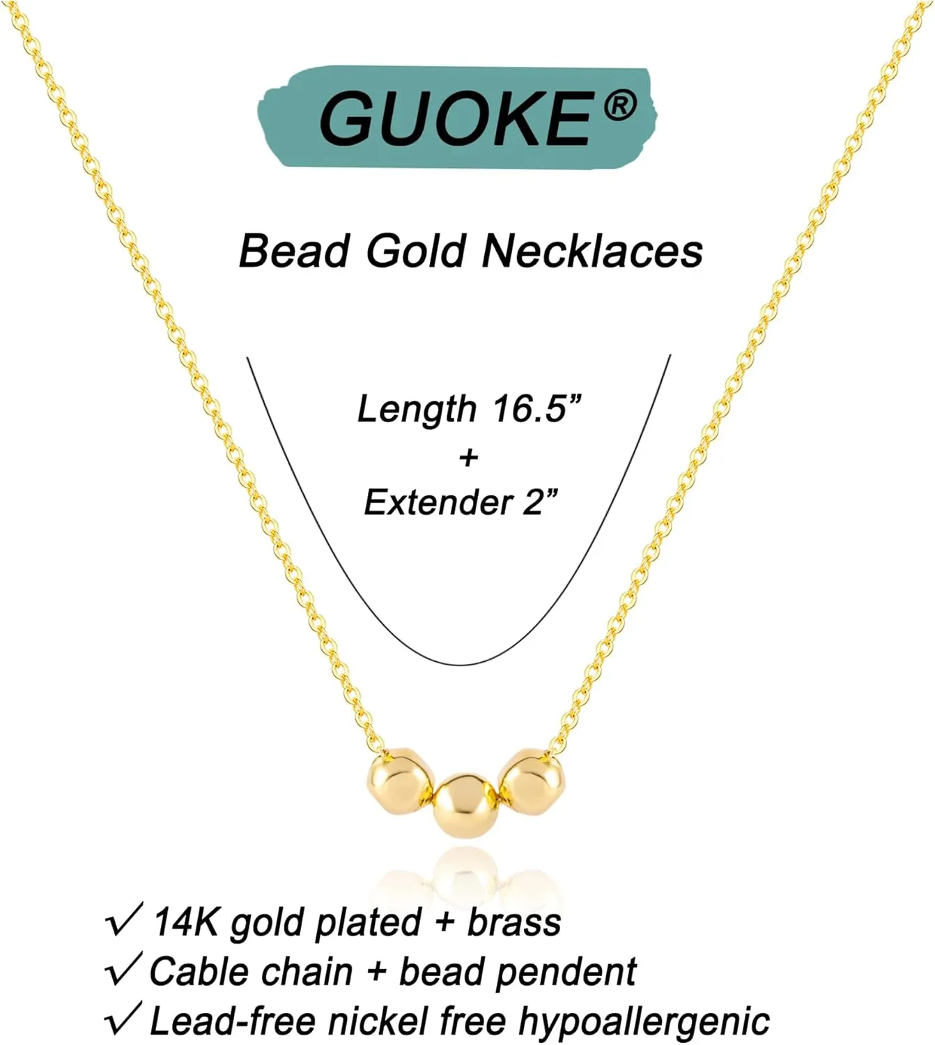 14K Gold Plated Necklace for Women - Dainty Flower, Leaf, Bead, Tree, Bee, Sun, Bar, Infinity, Star, Arrow, Teardrop, Butterfly, Boot, Cirlce, Bow Pendant Necklaces, Simple Jewelry