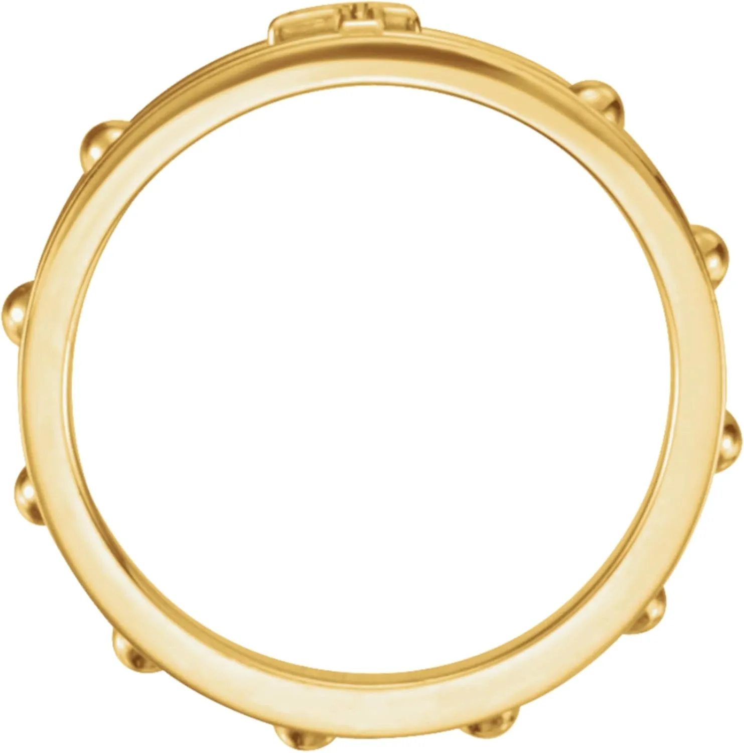 14k Yellow Gold 3.20mm Rosary Ring  Faith-Inspired Elegant Jewelry for Men & Women, Ideal Religious Accessory, Unisex Prayer Ring