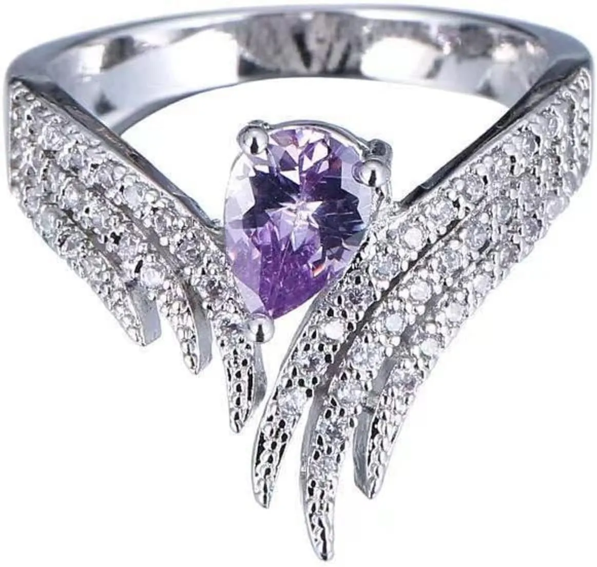 18K Gold Plated Wing Ring with Zircon -Jewelry in 4 Colors Female Accessories- Creative and Exquisite Jewelry for Women