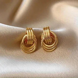 2 Pairs Gold Chunky Knot Earrings Huggie Hoop Earrings for Women Trendy Statement Earrings