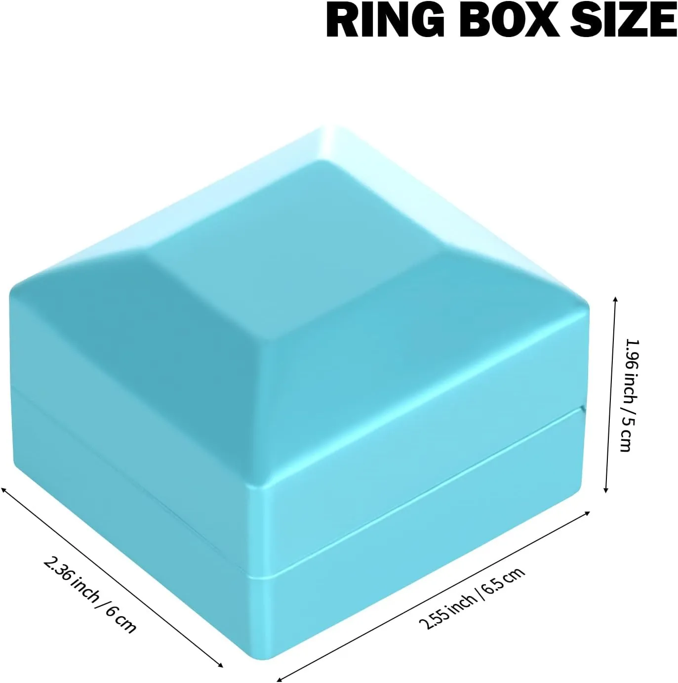 2 Pieces Ring Earring Gift Box with LED light, Elegant Velvet Ring Case Jewelry Display for Proposal, Engagement, Wedding, Gift (Daphne Blue)