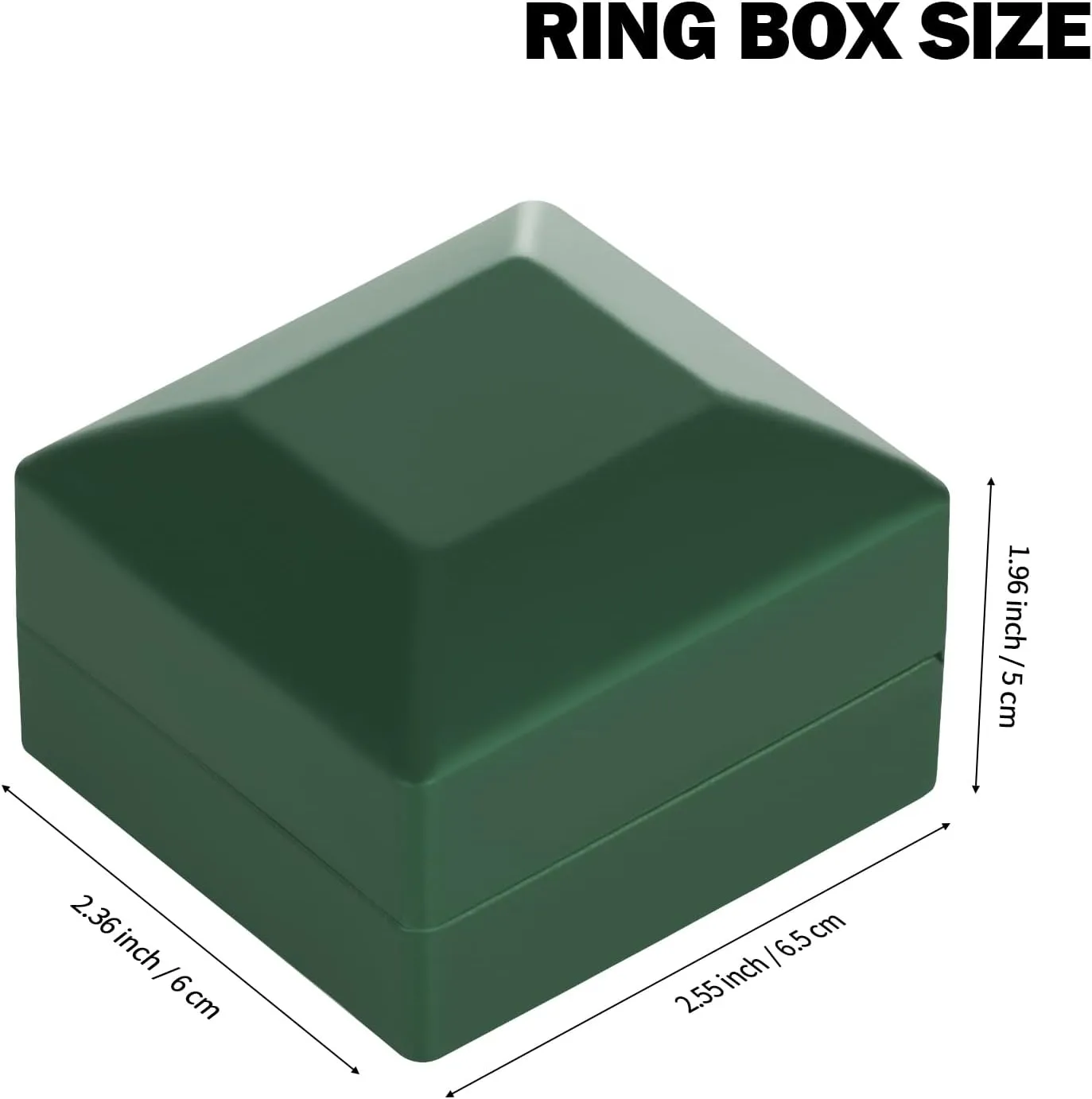 2 Pieces Ring Earring Gift Box with LED light, Elegant Velvet Ring Case Jewelry Display for Proposal, Engagement, Wedding, Gift (Green)