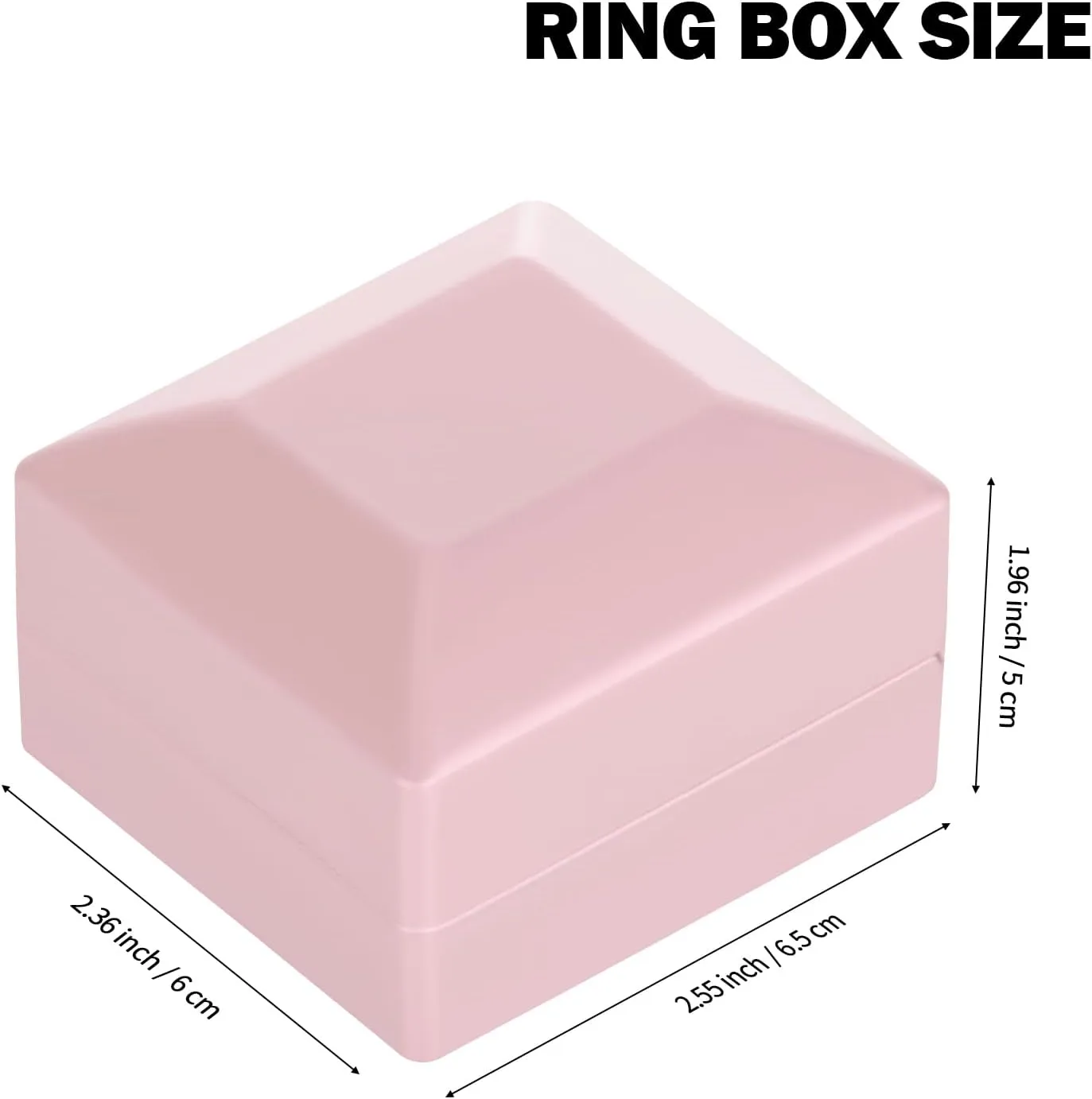 2 Pieces Ring Earring Gift Box with LED light, Elegant Velvet Ring Case Jewelry Display for Proposal, Engagement, Wedding, Gift (Pink)