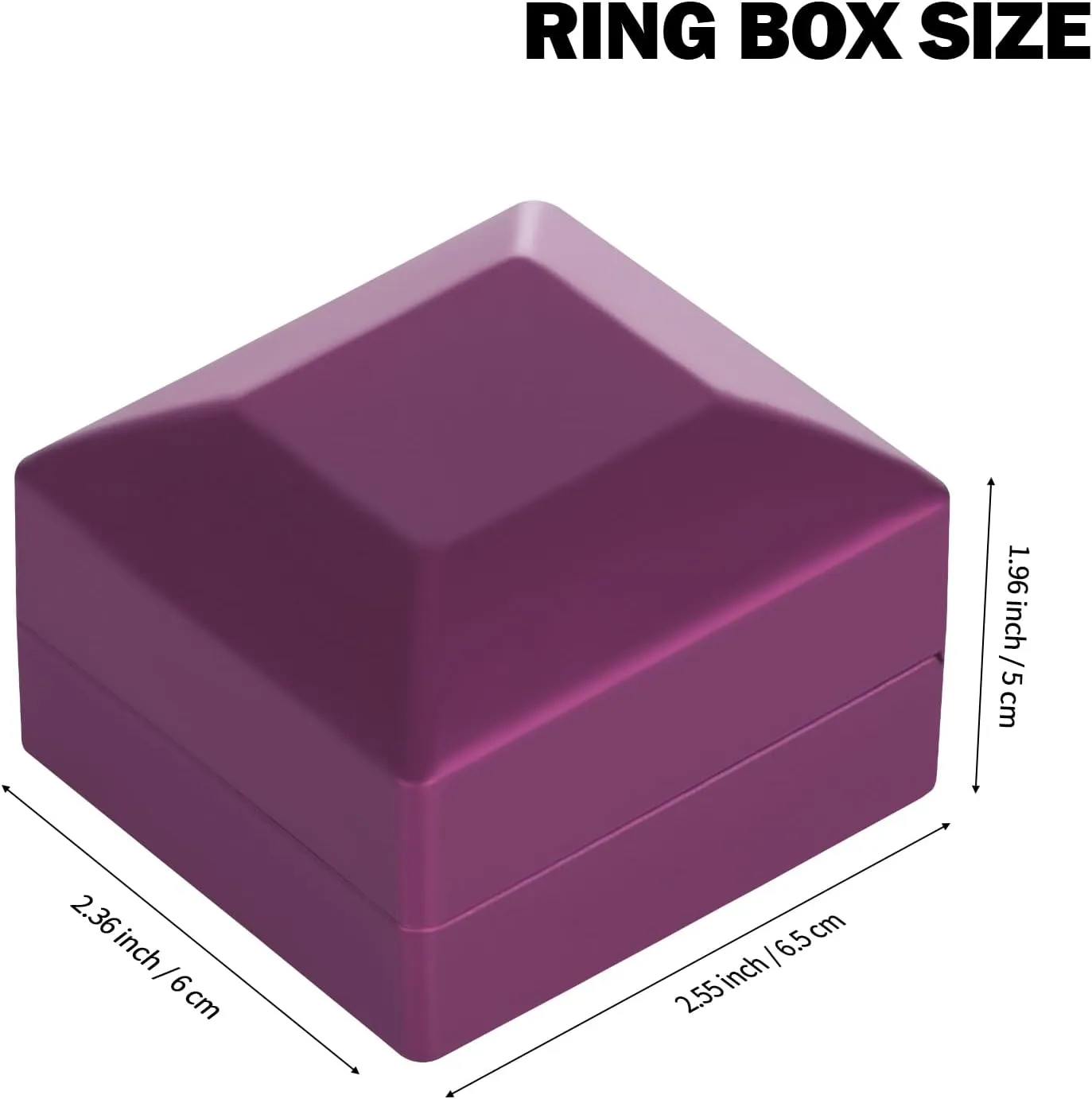 2 Pieces Ring Earring Gift Box with LED light, Elegant Velvet Ring Case Jewelry Display for Proposal, Engagement, Wedding, Gift (Purple)