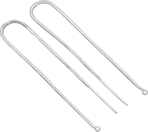 2 Sterling Silver Threader Earrings 5"