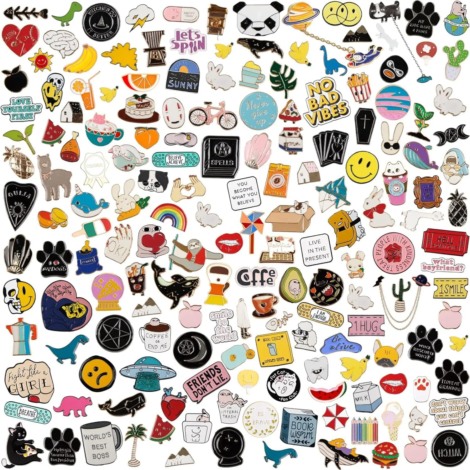 20 PCS Mixed Enamel Brooch Pins Bulk Set | Decoration Lapel Pin Clothes Accessories Birthday Christmas Festival Gift for Girls Women, No Repetition (Random Style)