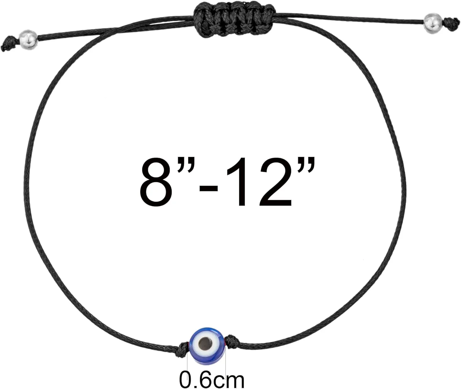 2PCS Evil Eye Anklet Bracelet for Women Men Handmade Wax Rope Ankle Bracelets for Women Minimalist Jewelry