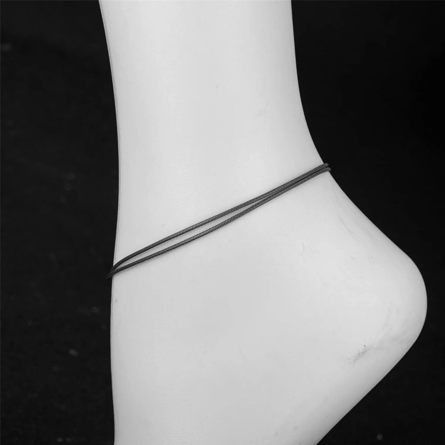2PCS Evil Eye Anklet Bracelet for Women Men Handmade Wax Rope Ankle Bracelets for Women Minimalist Jewelry