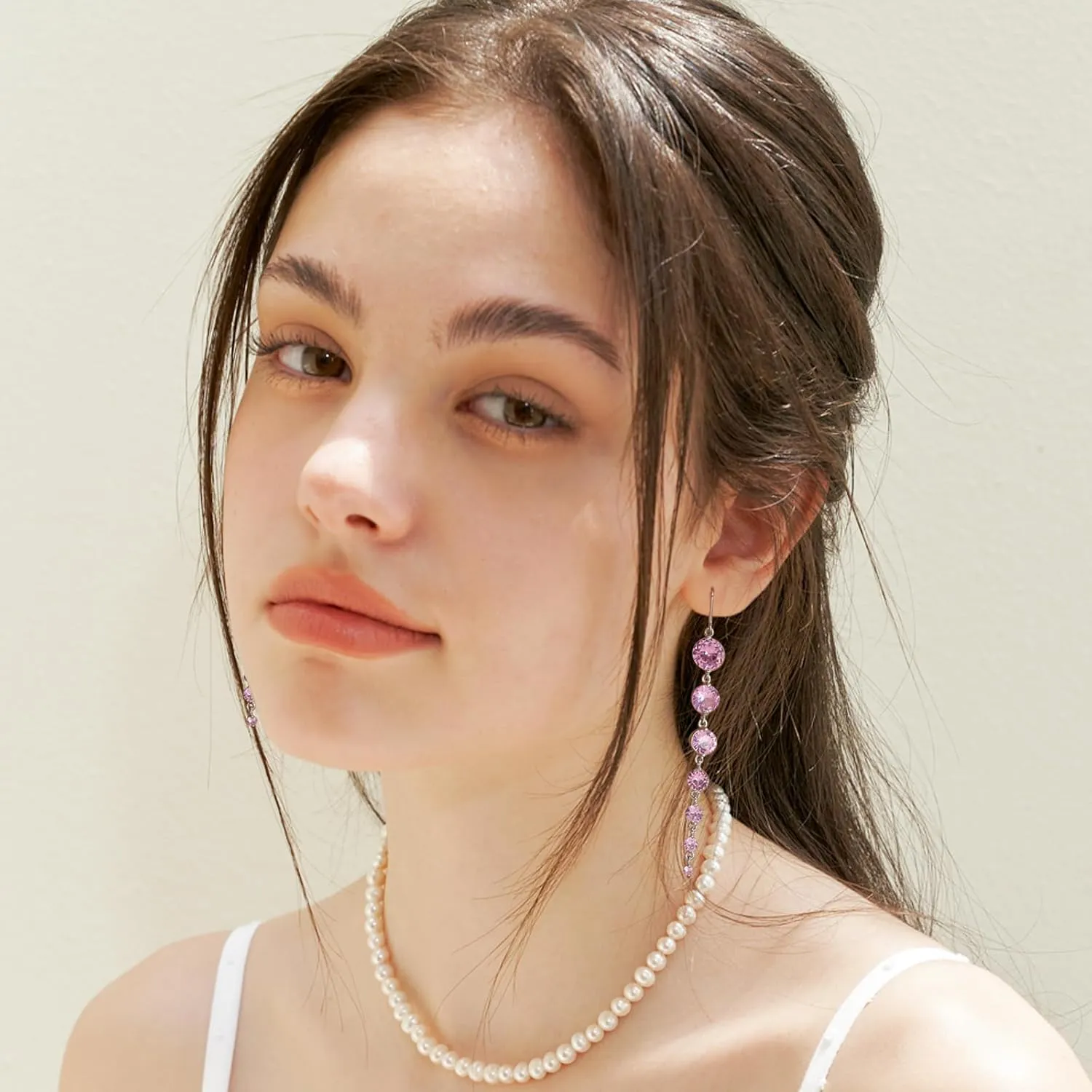 925 Silver Dangle Earrings for Women Statement 5A Cubic Zirconia Prom Earrings for Wedding Elegant Diamond Jewelry for Bride