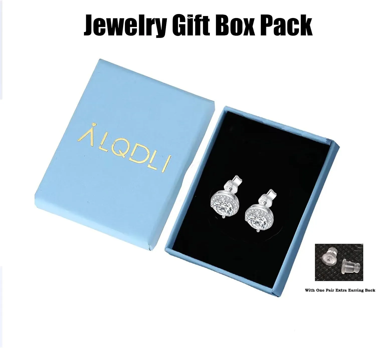 925 Sterling Silver 2-4 Carat Lab Simulation-Diamond Stud Earrings 5A Cubic Zirconia Stud Earrings Hypoallergenic White Gold Plated, Perfect Jewelry Gifts