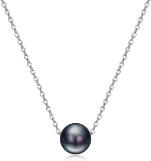 925 Sterling Silver Black Pearl Necklace Choker Jewelry Birthday Gifts for Women