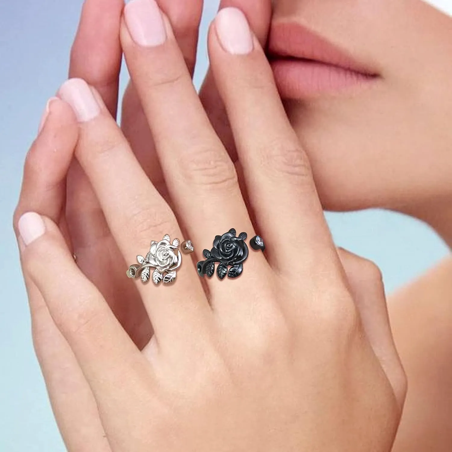 925 Sterling Silver Rose Flower Ring - Adjustable, Elegant Promise Ring for Women & Girls - Perfect for Birthday & Wedding Gifts