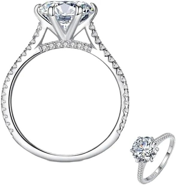 925 Sterling Silver Round Ten Hearts Arrow CZ Ring Exquisite Luxury for Women Wedding Statement Band Fine Jewelry