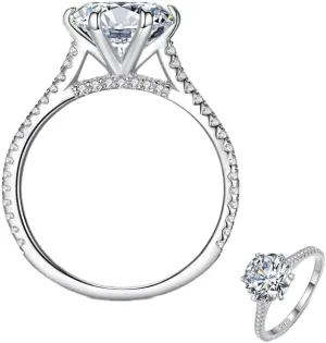 925 Sterling Silver Round Ten Hearts Arrow CZ Ring Exquisite Luxury for Women Wedding Statement Band Fine Jewelry
