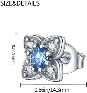 925 Sterling Silver Stud Earrings,Tiny Cute Stud Earrings Hypoallergenic Earrings,Sunflower studs Cubic Zirconia Stud Earrings for Women and Girls