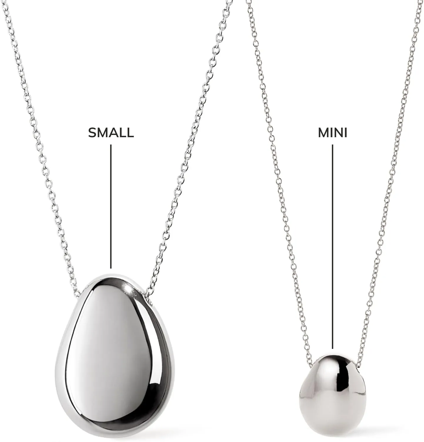 Ana Luisa Pebble Pendant Necklace for Women - 14K Gold Plated and Silver Rhodium Plated Trendy Small & Mini Teardrop Necklace with Lobster Clasp - Hypoallergenic, Water-Resistant, Tarnish-Free Jewelry