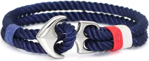 Anchor Bracelet Men Braided Rope Cuff Bracelet Multi-strand Handmade Vintage Wristband Bracelet