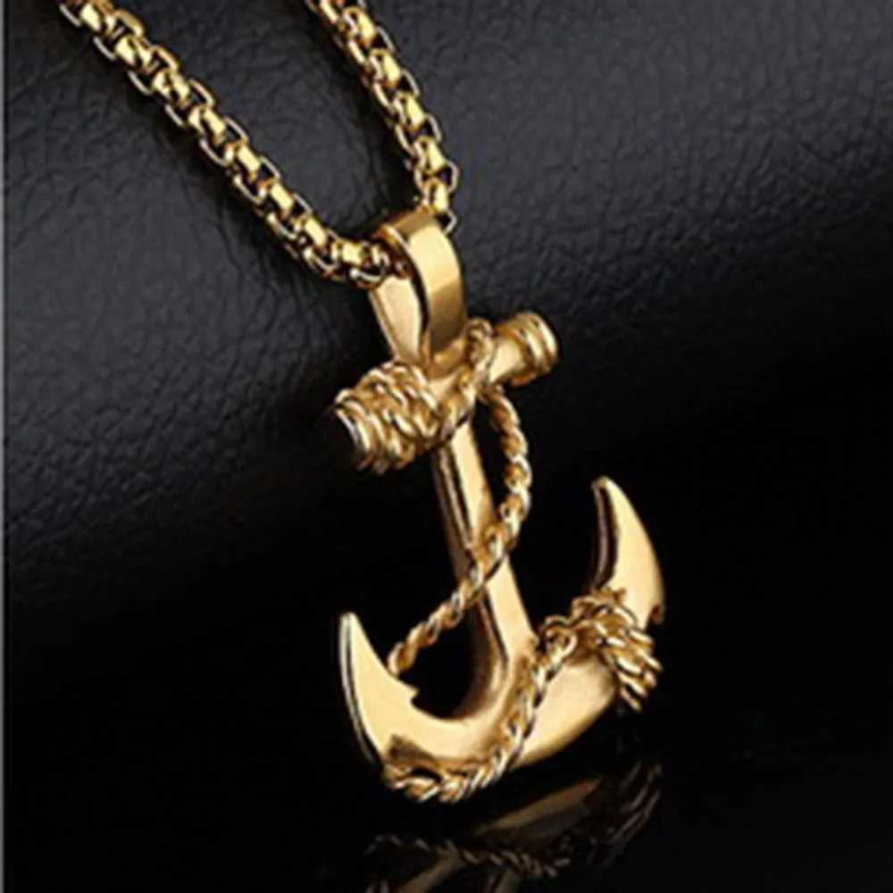 Anchor Pendant Nautical Pirate Necklace Cool Vintage for men Included 22'chain