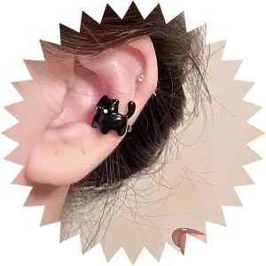 Andelaisi Boho Cat Ear Cuff Earrings Vintage Funny Cuff On Pink Animal Ear Cuff Cartilage Cartoon No Piercing Clip Jewelry for Women