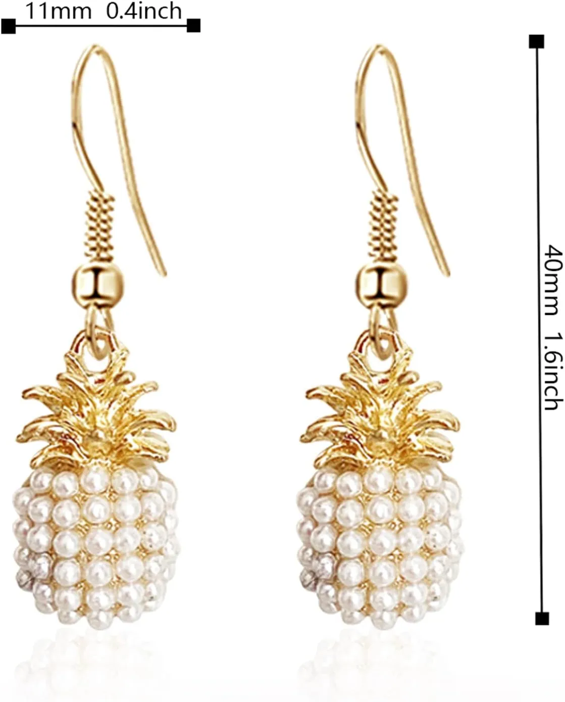 ANDPAI Unique Handmade Classic Imitation Pearl Pineapple Stud Earrings Pearl Fruit Dangle Drop Earrings for Women Lovely Female Fashion Statement Earrings Jewelry