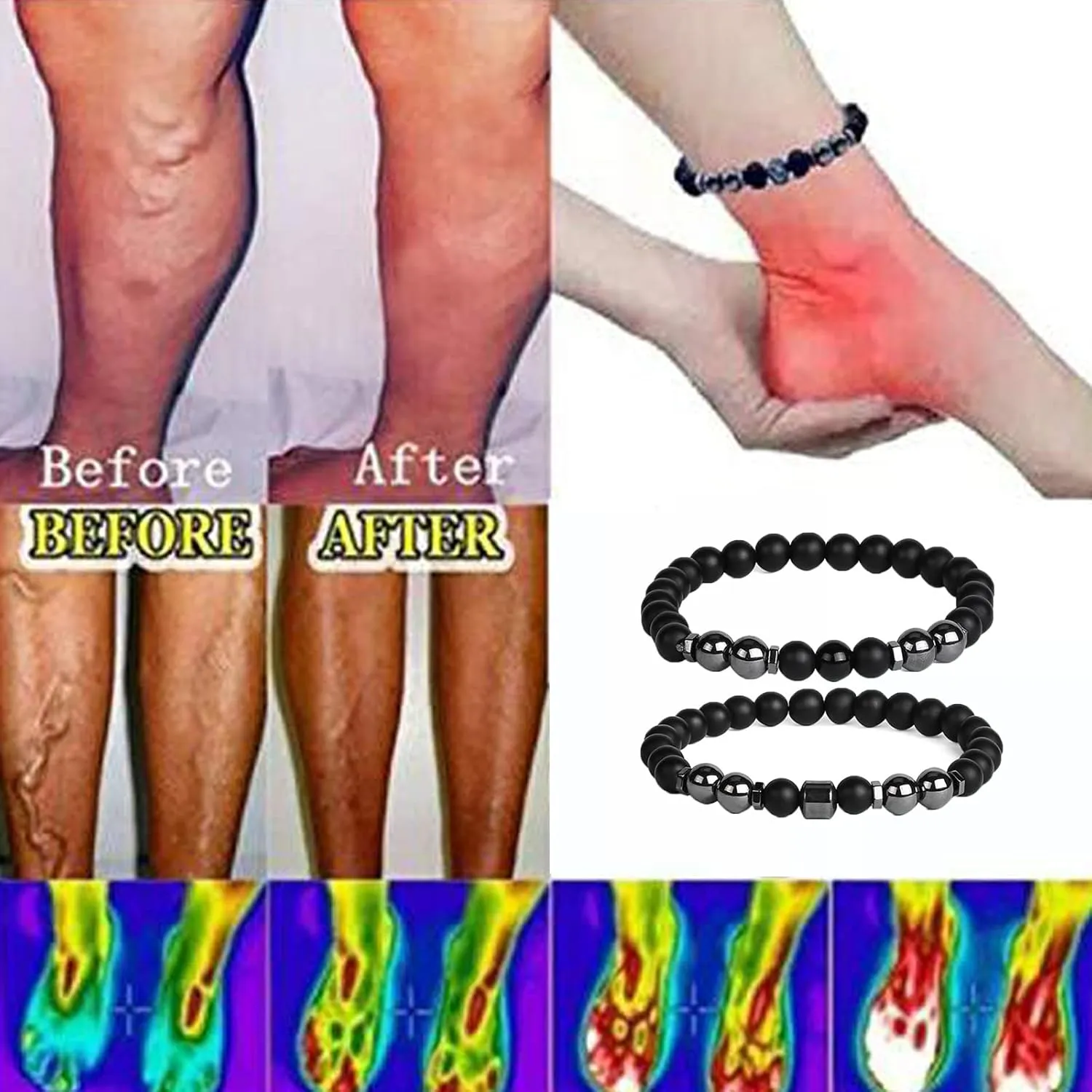 Anti Swelling Black Obsidian Anklet for Women Men Lymphatic Drainage Black Obsidian Bracelet Anklet Anti Anxiety Obsidian Bracelet Tiger Eye Natural Stone Ankle Bracelets Jewelry