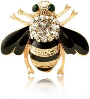 Apol Fashion Exquisite Enamel Crystal Rhinestones Insect Themed Bee Brooch Pin in a Gift Box for Women's Clothing Scarf Decor