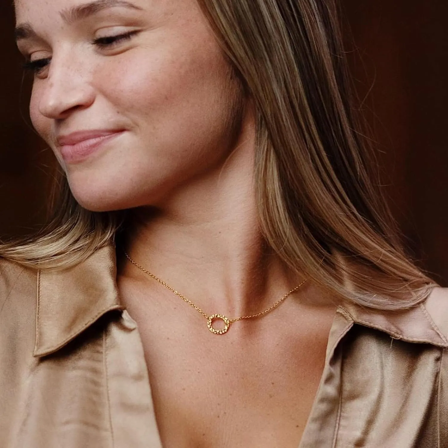 Ava Riley Dainty Necklace for Women,14K Real Gold Plated Silver Simple Necklace for Women, Pearl Lock Bar Karma Circle Trendy Choker Jewelry