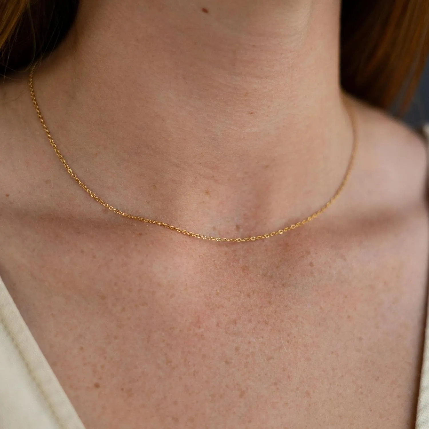 Ava Riley Dainty Necklace for Women,14K Real Gold Plated Silver Simple Necklace for Women, Pearl Lock Bar Karma Circle Trendy Choker Jewelry