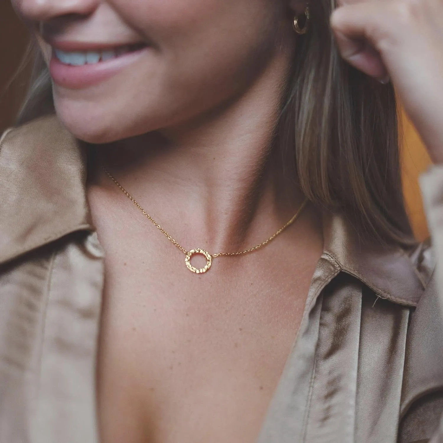 Ava Riley Dainty Necklace for Women,14K Real Gold Plated Silver Simple Necklace for Women, Pearl Lock Bar Karma Circle Trendy Choker Jewelry