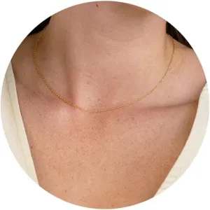 Ava Riley Dainty Necklace for Women,14K Real Gold Plated Silver Simple Necklace for Women, Pearl Lock Bar Karma Circle Trendy Choker Jewelry