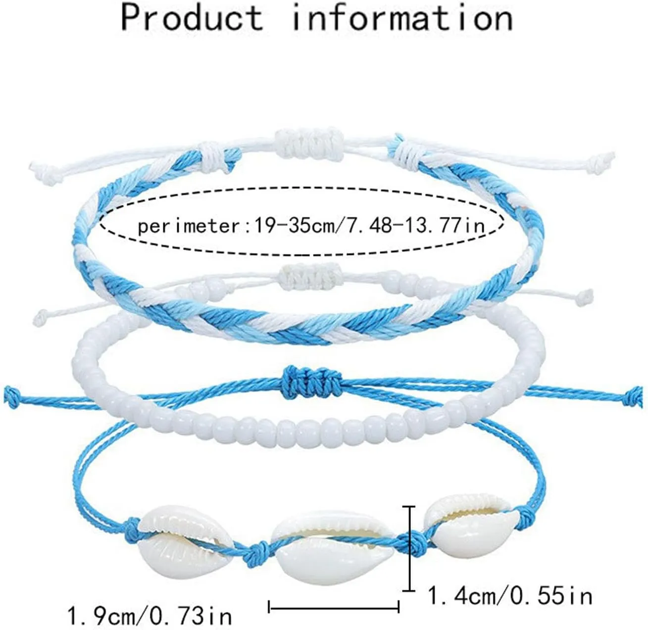 Beach Surfer Wave Bracelet for Women,Ocean Wave Adjustable Waterproof Handmade Braided String Beaded Bracelet Friendship Bracelet Anklets Summer Jewelry for Women