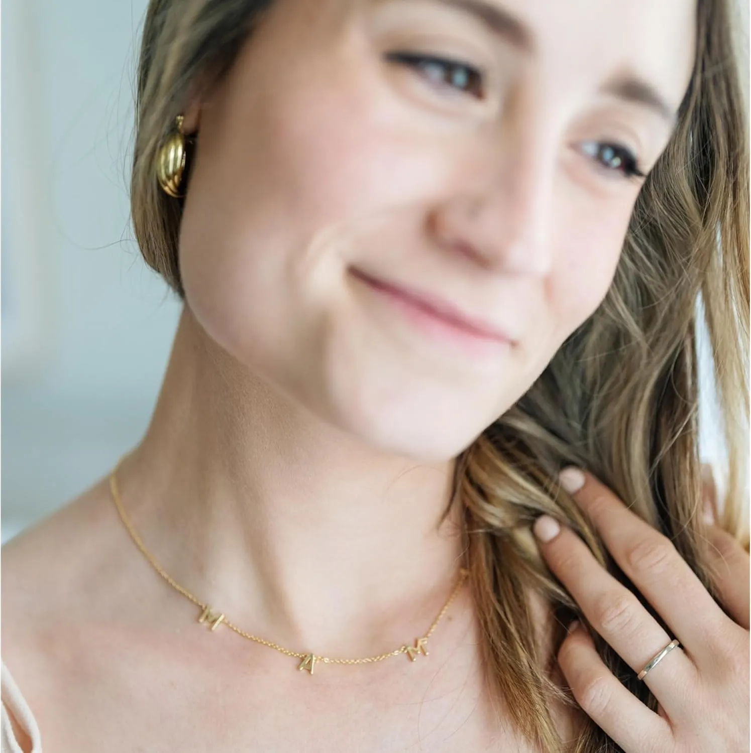Benevolence LA Mama Necklace, Gold Dipped Fashion Jewelry | Gifts for New Mom | Gold Mom Necklace | Birthday Gifts | Travel Accessories for Women, Designed in California