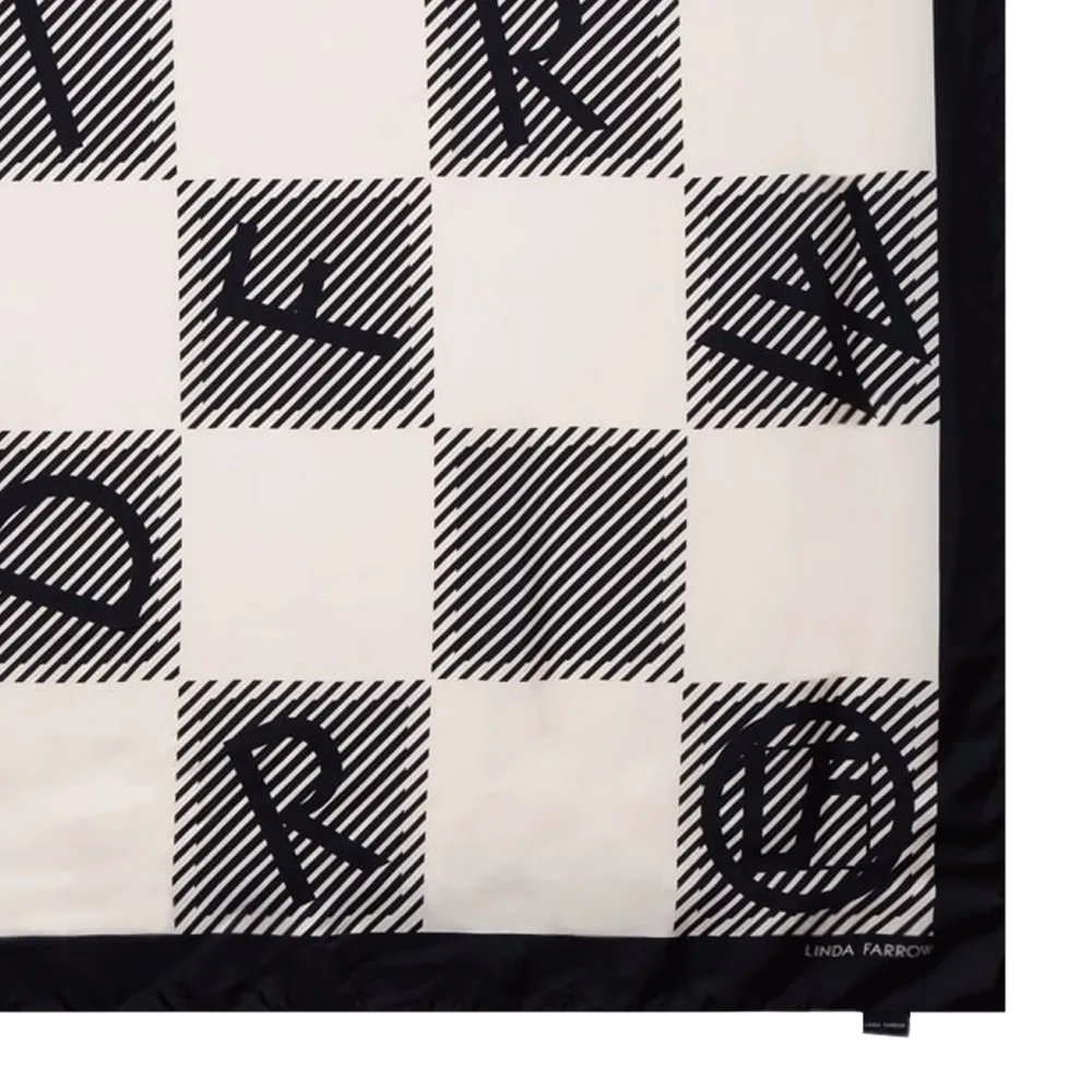 Black and White Logo Check Scarf 135cm