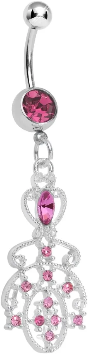 Body Candy Pink Elegant Equality Dangle Belly Ring