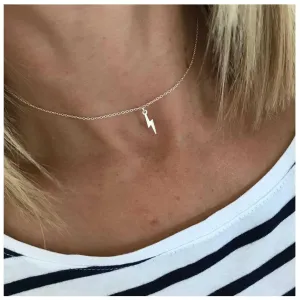 Bohemia Thunder Pendant Necklace Tiny Lighting Bolt Choker Necklace Silver Lighting Choker Necklace Chain Weather Necklace Jewelry