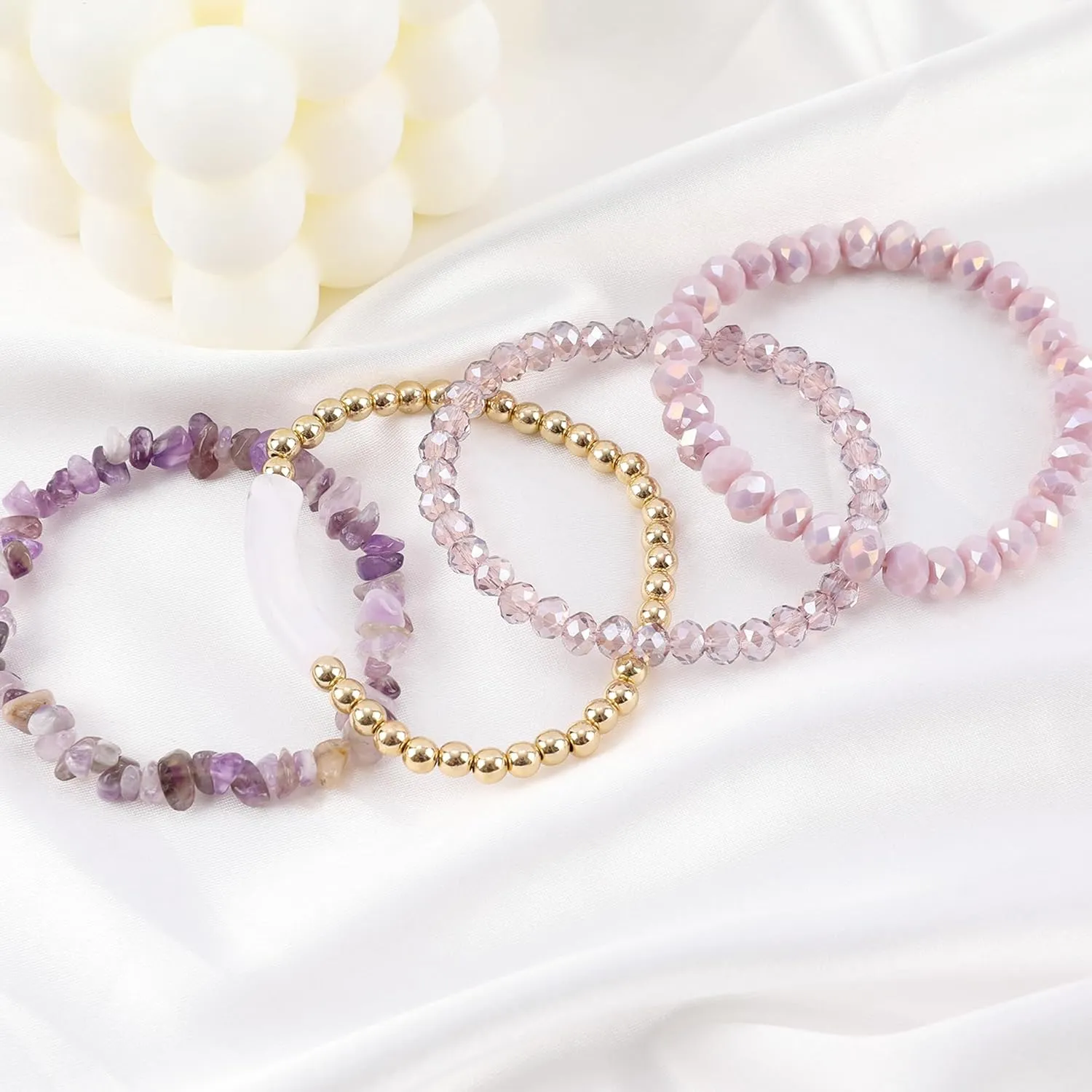 Bohemian Bead Bracelet Multi-Layer Glass Beads Alloy Crystal Summer Beach Jewelry Gifts for Women
