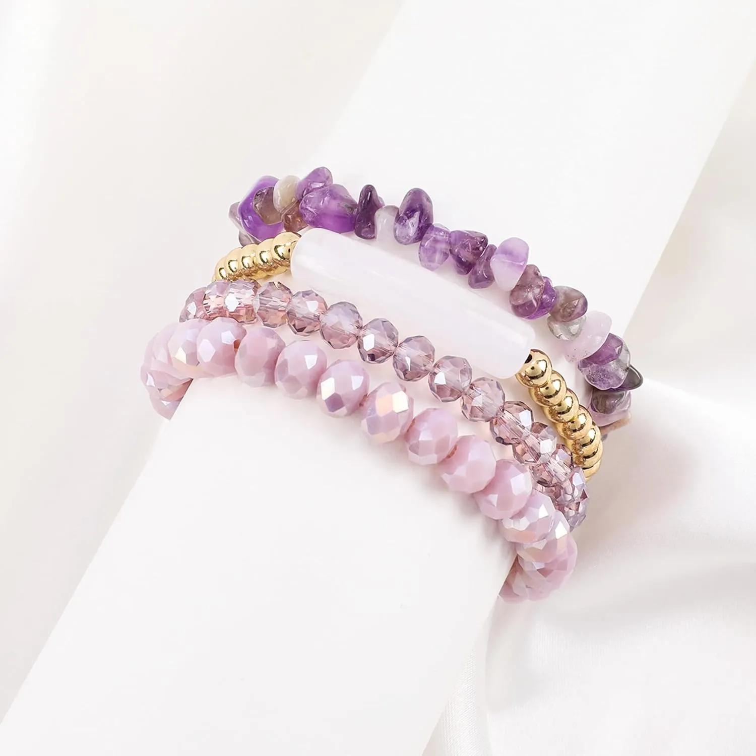 Bohemian Bead Bracelet Multi-Layer Glass Beads Alloy Crystal Summer Beach Jewelry Gifts for Women
