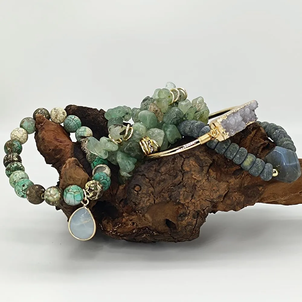 Boho Beaded Bracelets/Bangle for Women,Multilayer 5/6/7PCS Healing Natural Handmade Stone Bead Bracelets Stackable Stretch Friendship Beaded Bracelet Set Trendy Western Bohemian Jewelry Gift