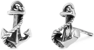 Boma Jewelry Sterling Silver Anchor with Rope Nautical Stud Earrings