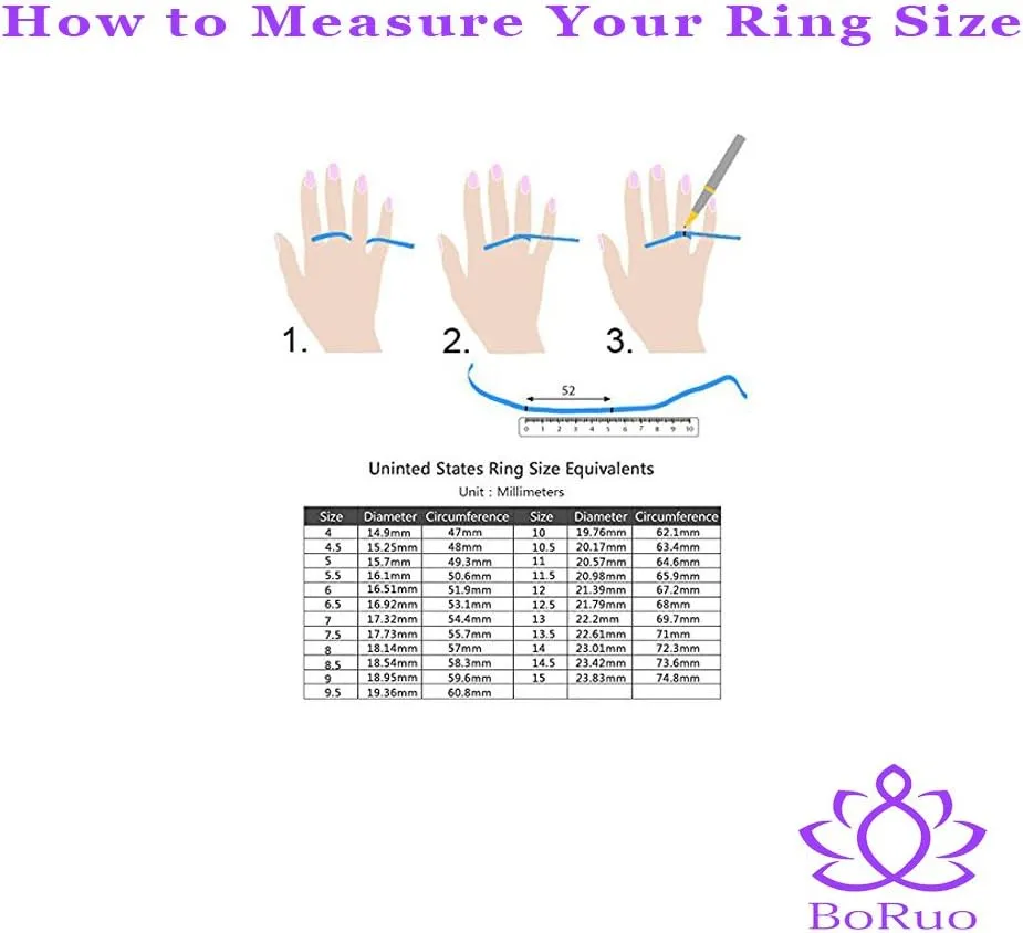 BORUO Silver Ring  925 Pure Sterling Silver Ring - Sterling Silver Rings for Women  Elegant Silver Band Rings For Women and Men - Gifts for Special Occasions 4mm, 6mm Ring Size 4-15