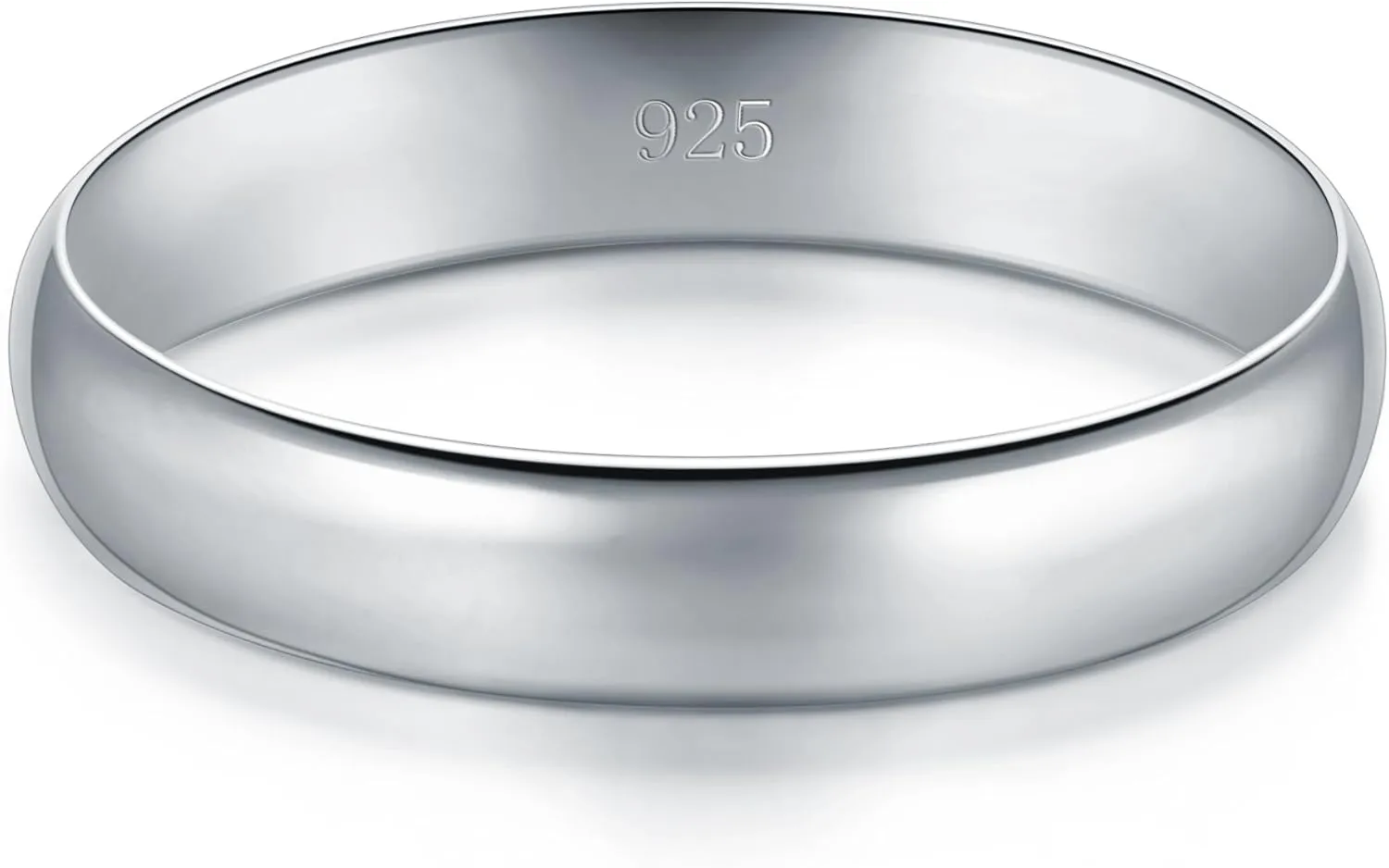 BORUO Silver Ring  925 Pure Sterling Silver Ring - Sterling Silver Rings for Women  Elegant Silver Band Rings For Women and Men - Gifts for Special Occasions 4mm, 6mm Ring Size 4-15