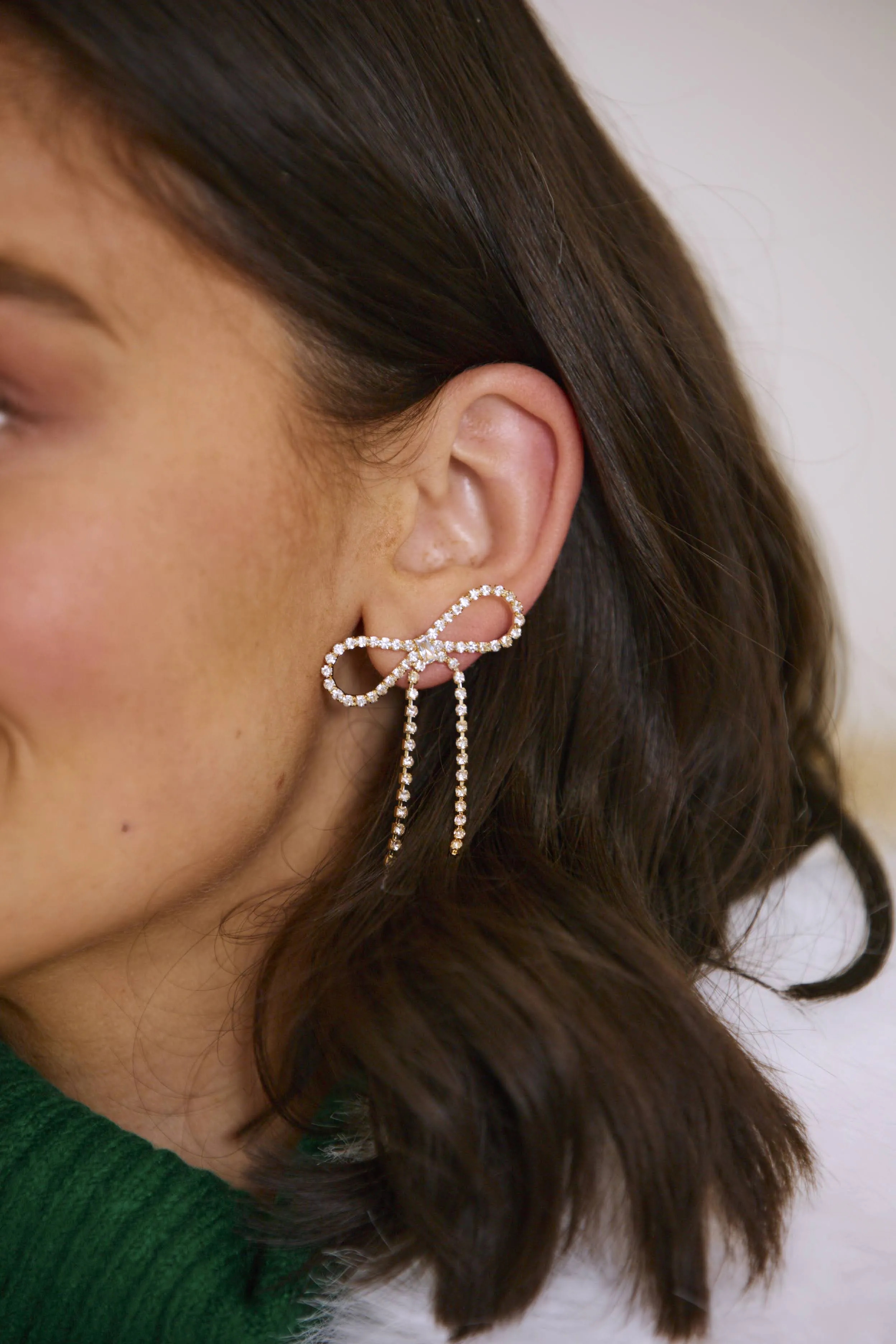 Bow Down CZ Earrings