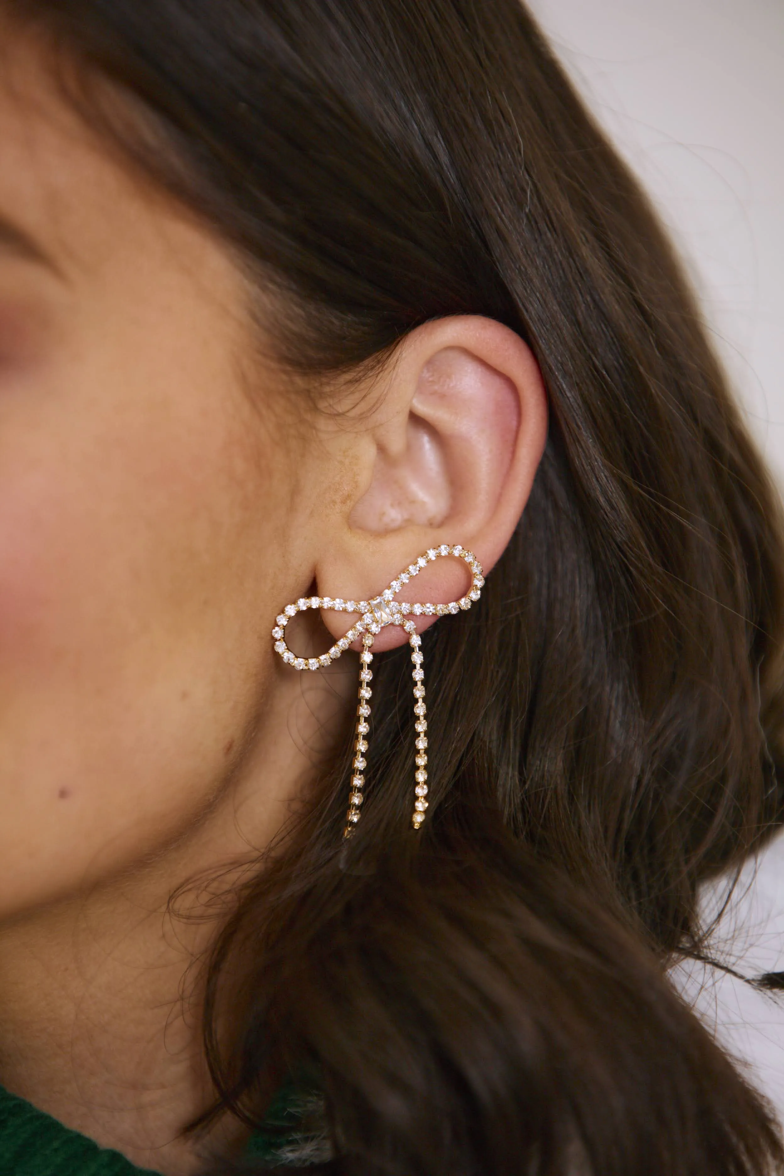 Bow Down CZ Earrings